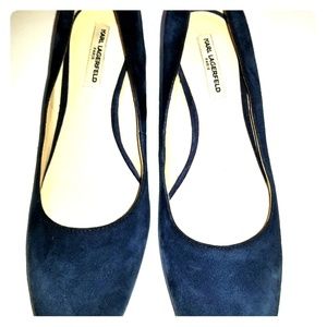 Karl Lagerfeld Blue Suede Pumps